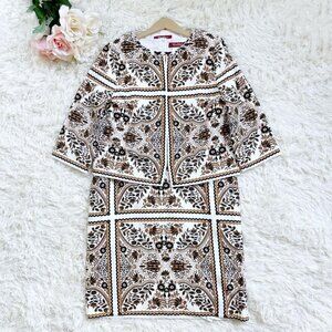 MAX MARA STUDIO Berto Suit Set (Dress+Matching Jacket) Moroccan-Tile Print US 6